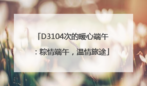 D3104次的暖心端午：粽情端午，温情旅途